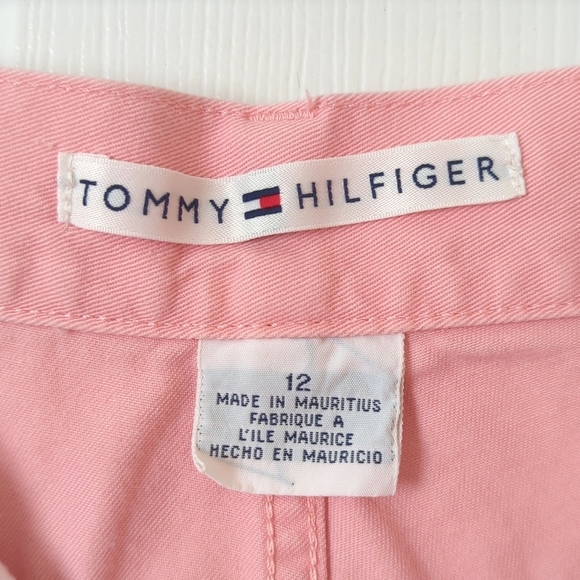 Tommy Hilfiger Y2K Vintage Classic Twill Cotton High Waisted Shorts Pink 12 - Picture 4 of 15